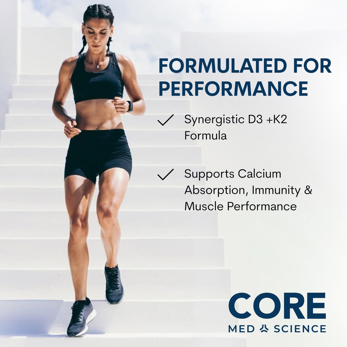 Core Med Science Vitamin D3 & K2 Supplement Capsule 60 Capsules