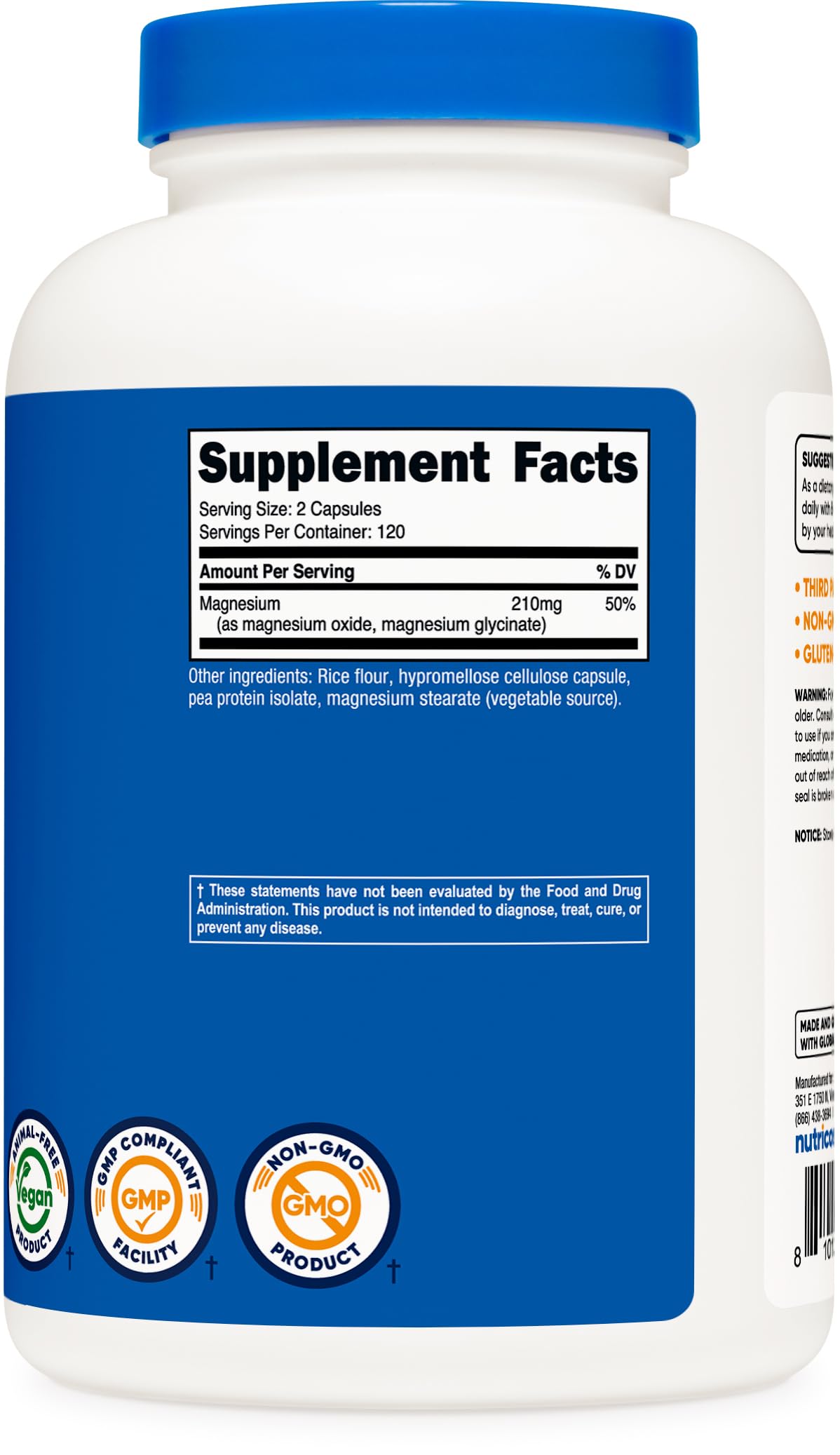 Nutricost Magnesium+ Regular Strength Capsules 240 Count