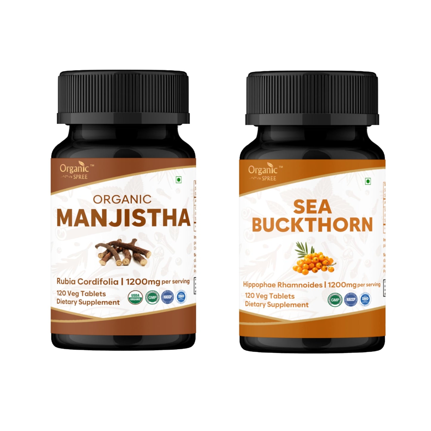 Organic Spree Manjistha & Sea Buckthorn Supplement Tablets, 240