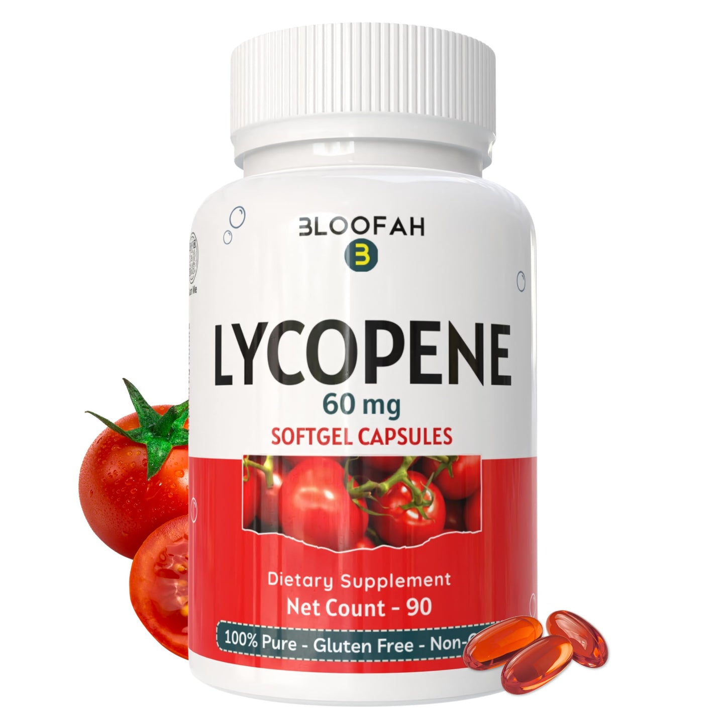 Bloofah Lycopene Supplement for Men 60mg Capsule 90 Count