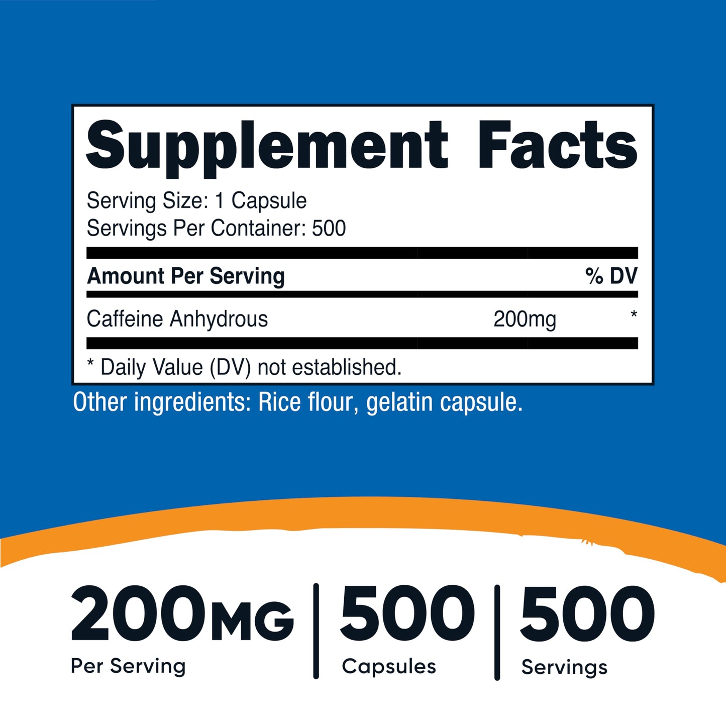 Nutricost Caffeine 200mg Capsules, 1000-Count