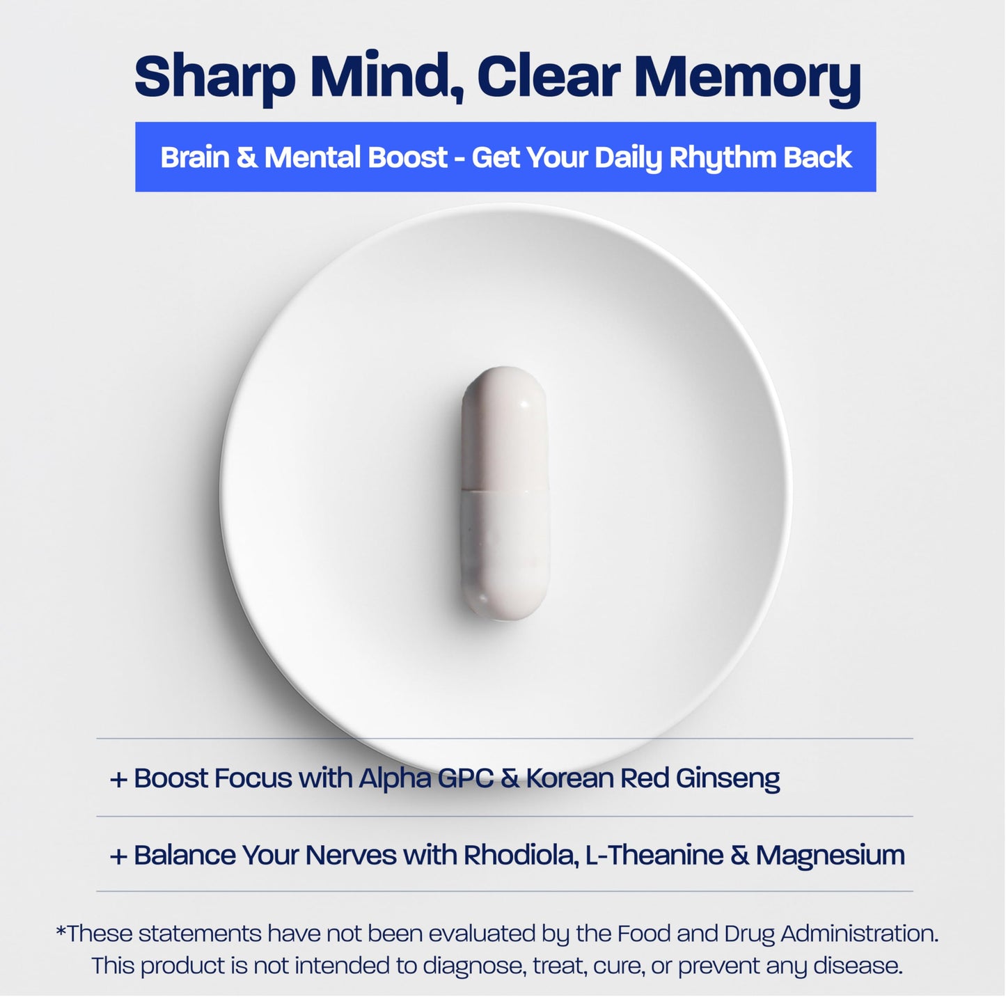 BONE SCIENCE Prime Brain Memory & Focus Support, 60 Capsules