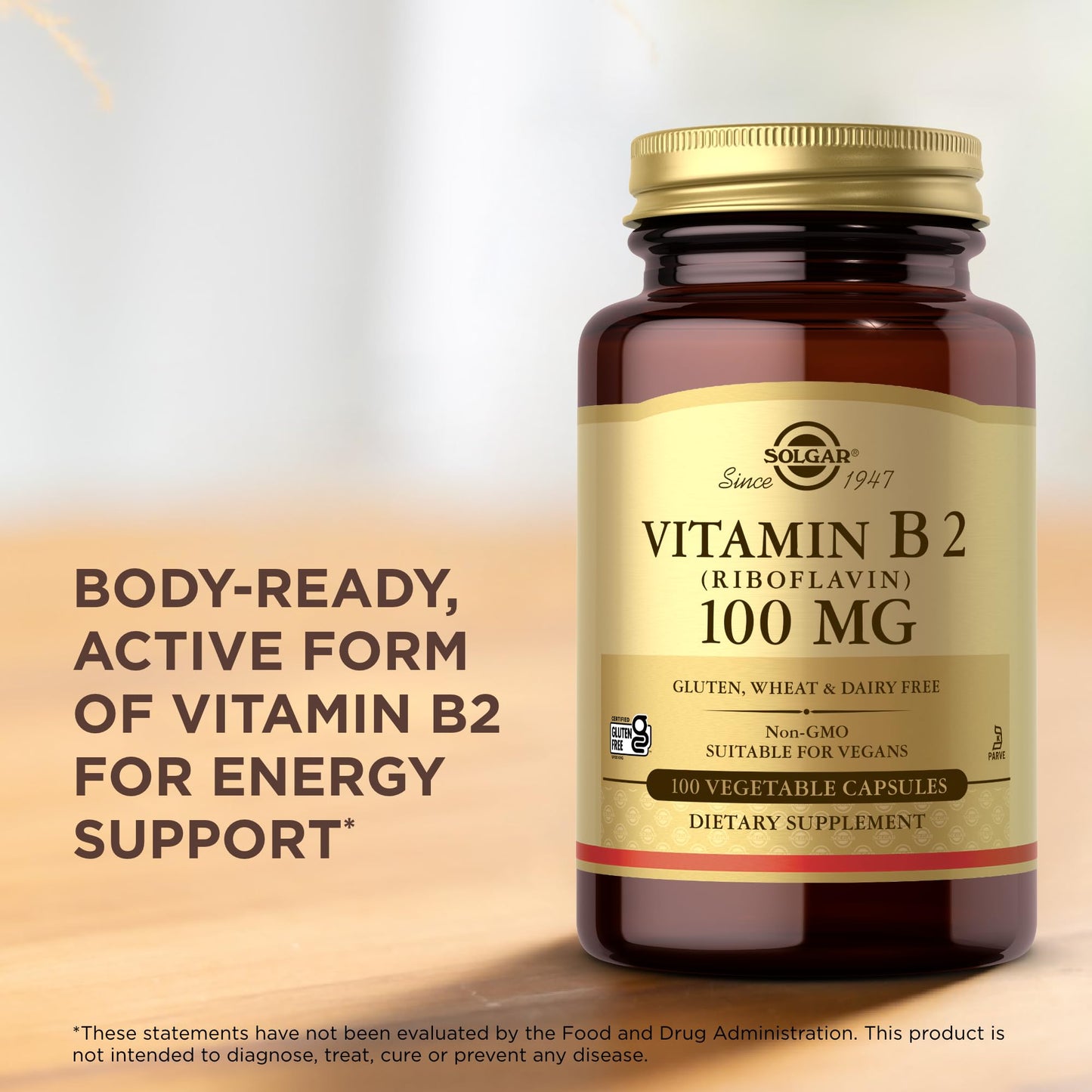 Solgar Vitamin B2 (Riboflavin) 100mg Capsules 200