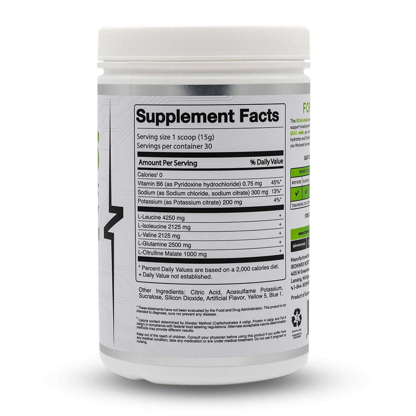 IRONWRX BCAA Powder 16 Servings