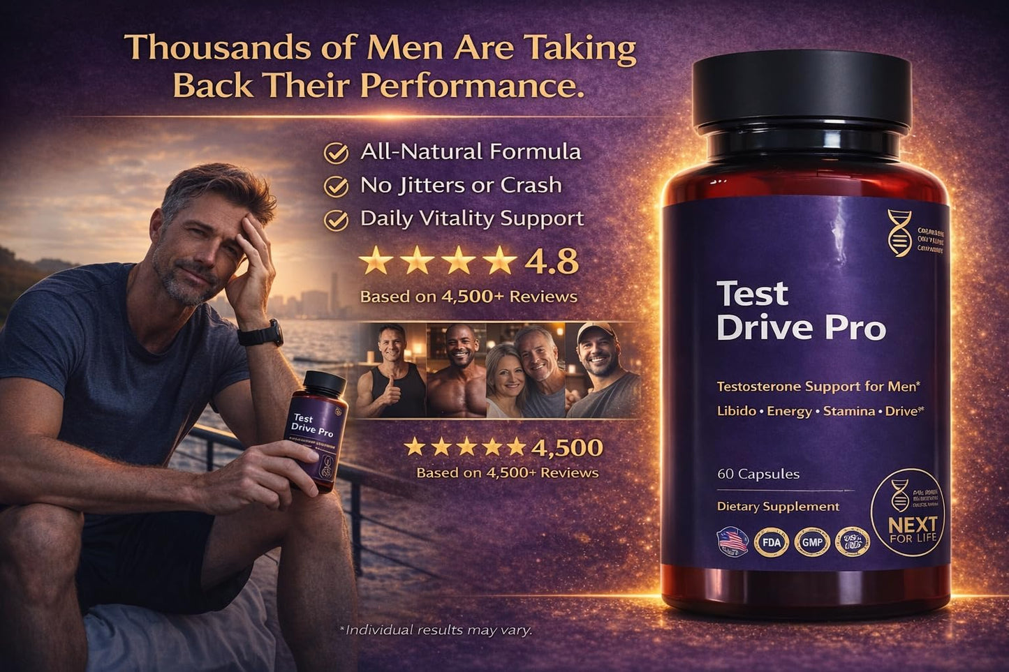 Next For Life Testo Booster for Men Capsules, 30 Count