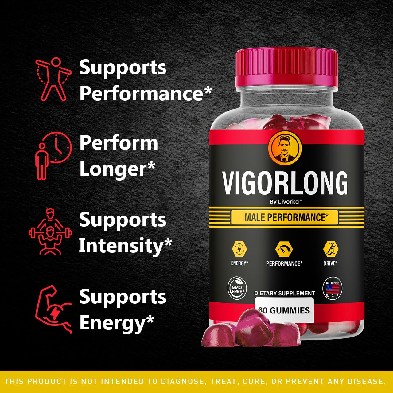 LIVORKA VigorLong Gummies Gummy 60 Count