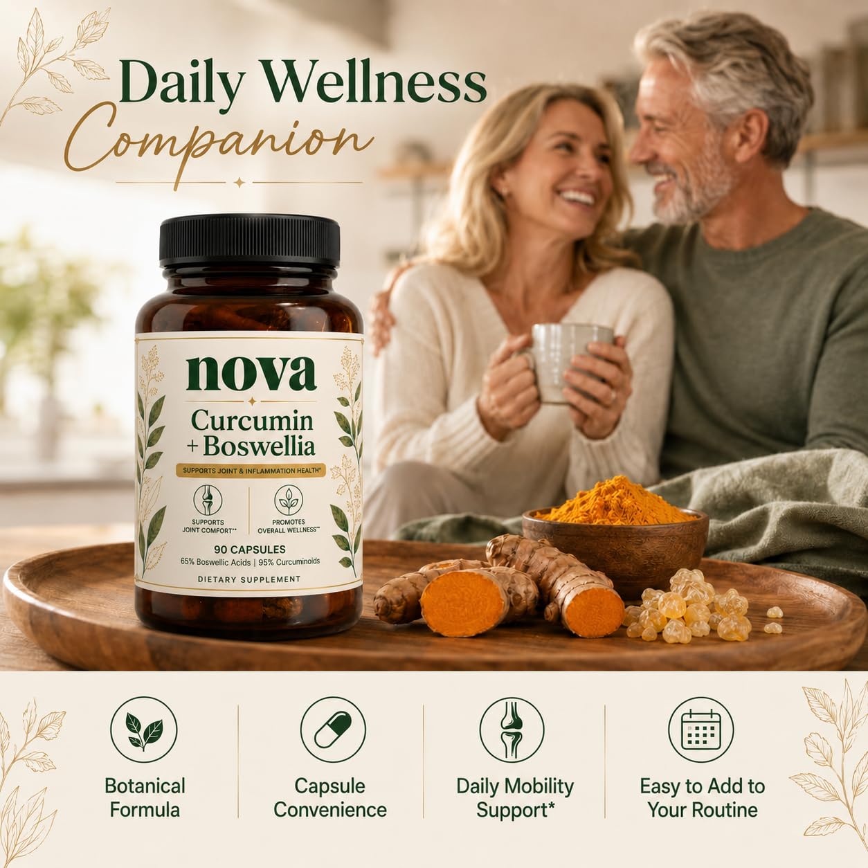 PTZ Crystal Nova Curcumin Boswellia Joint Support Softgel 1 Count