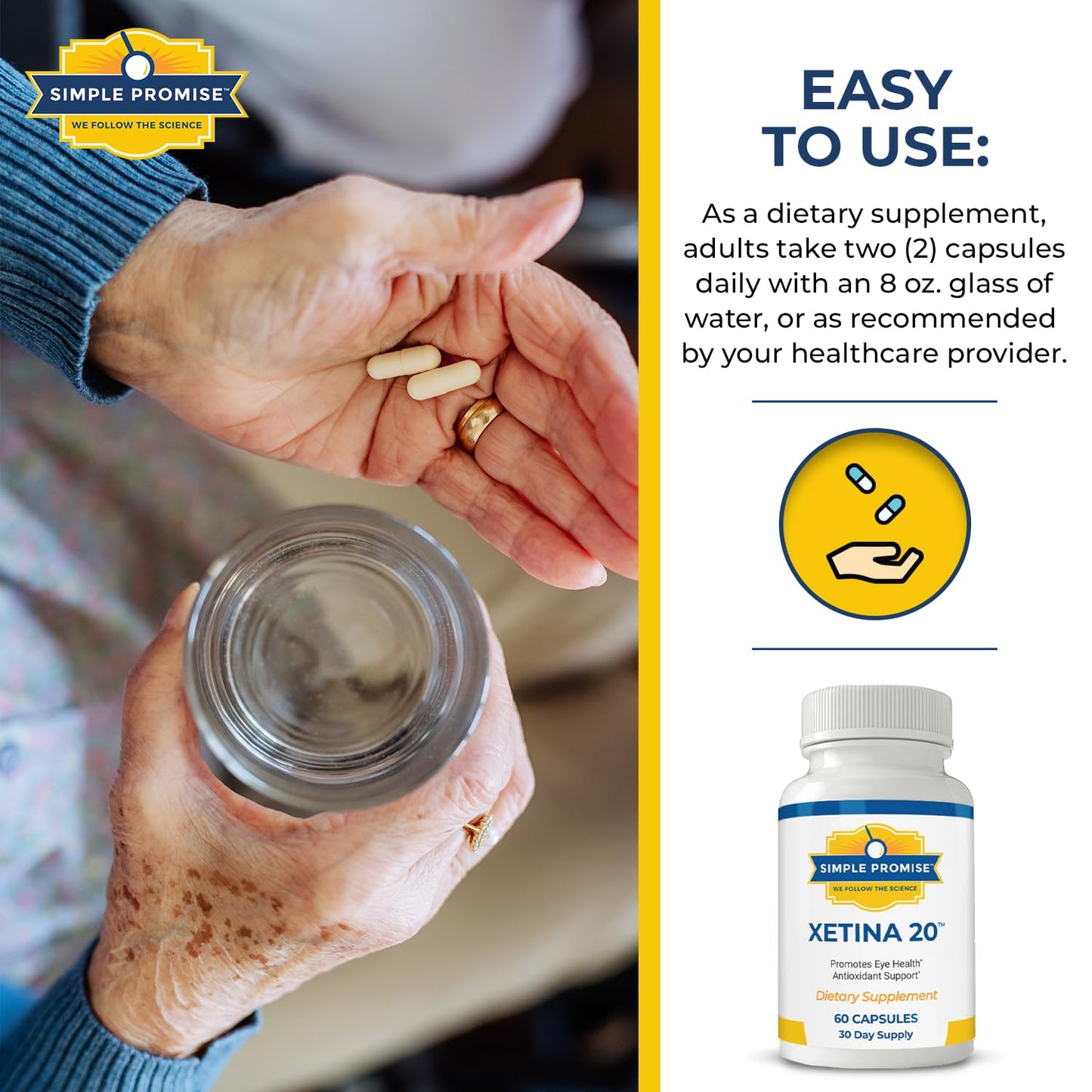 Simple Promise Xetina 20 Lutein and Zeaxanthin Supplements 60 Capsules