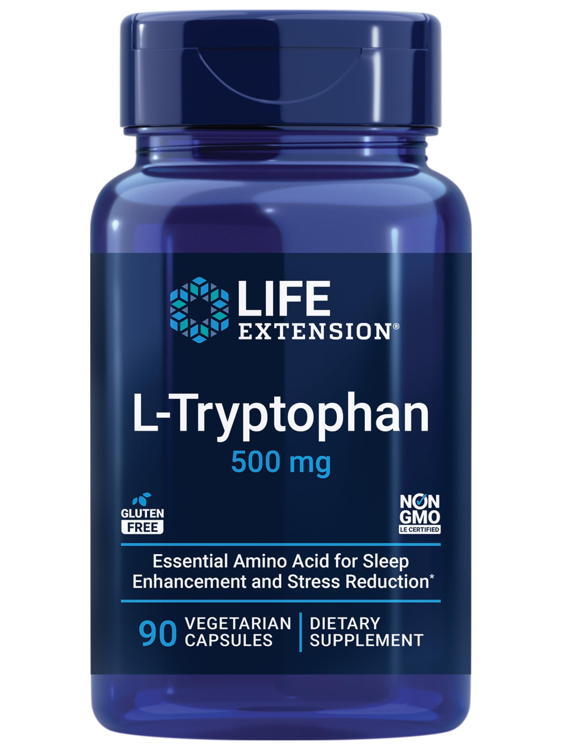 Life Extension L-Tryptophan 500 mg Capsule, 90 Capsules