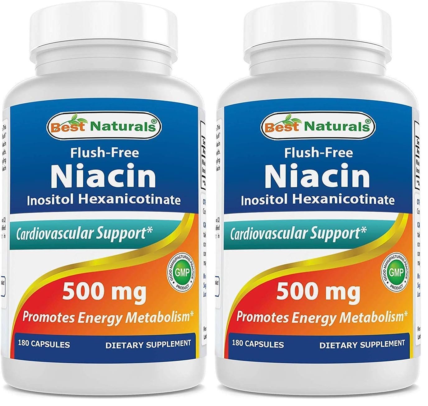 Best Naturals Flush-Free Niacin Inositol Hexanicotinate 500 mg Capsules, 360 Capsules