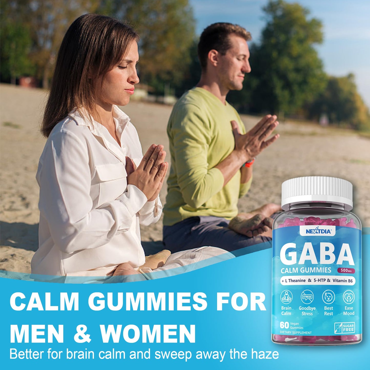 Nextdia GABA 500 mg + L-MethylFolate 15 mg Gummies, 240 Gummies
