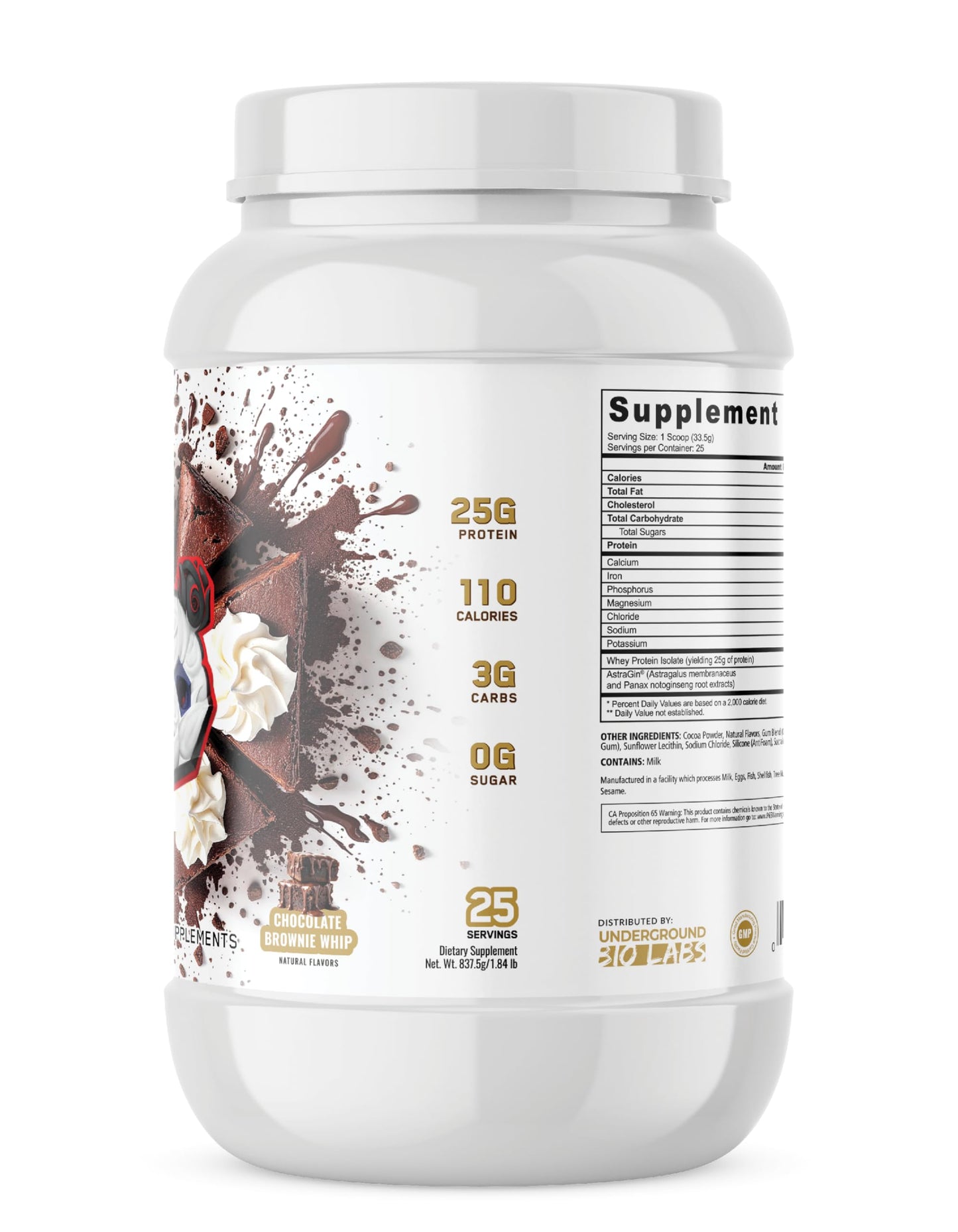Underground Bio Labs Panda Fuel ISO Whey Protein Powder Chocolate Brownie Whip 29.44 Servings