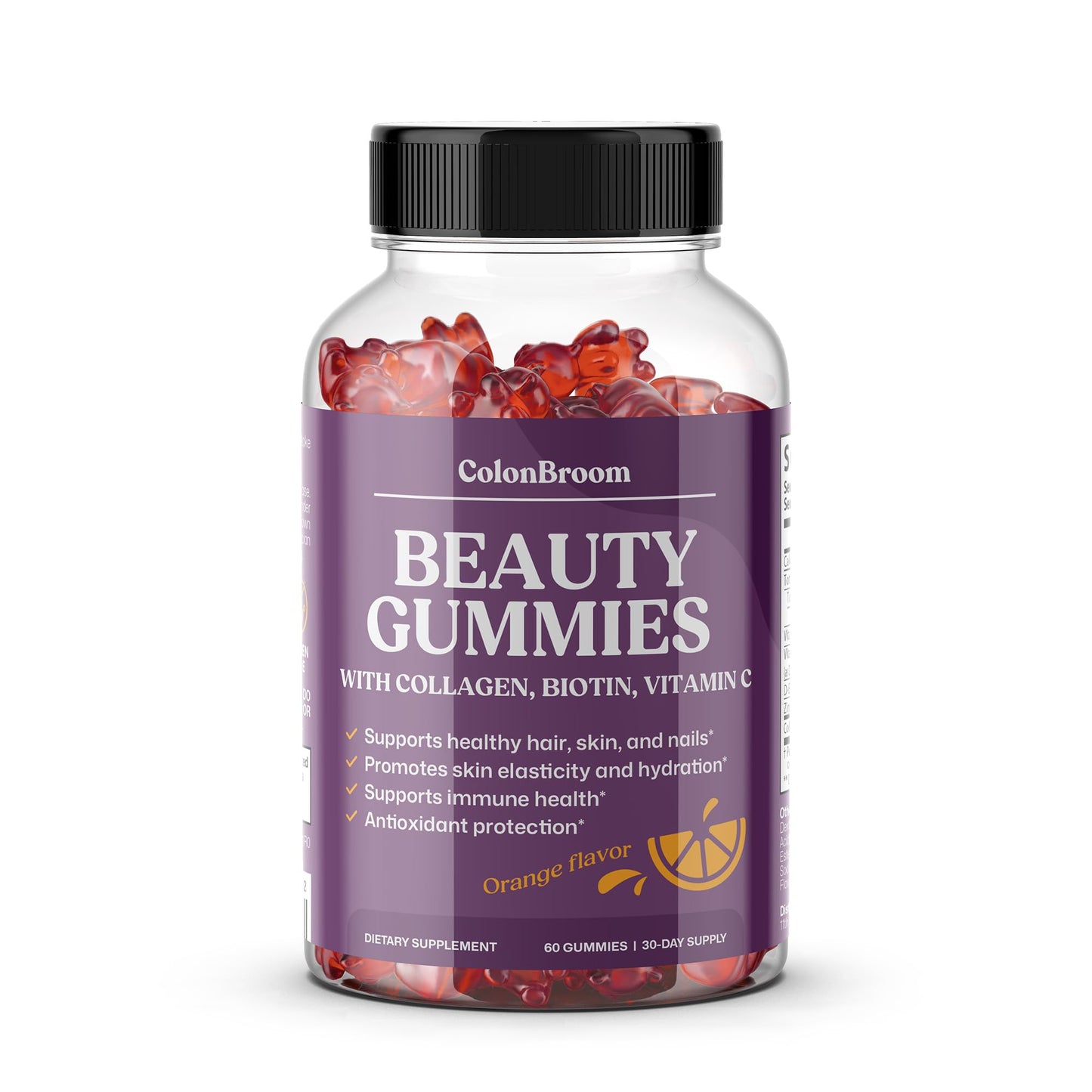 ColonBroom Beauty Biotin & Collagen Gummies with Vitamin C, 60 Count
