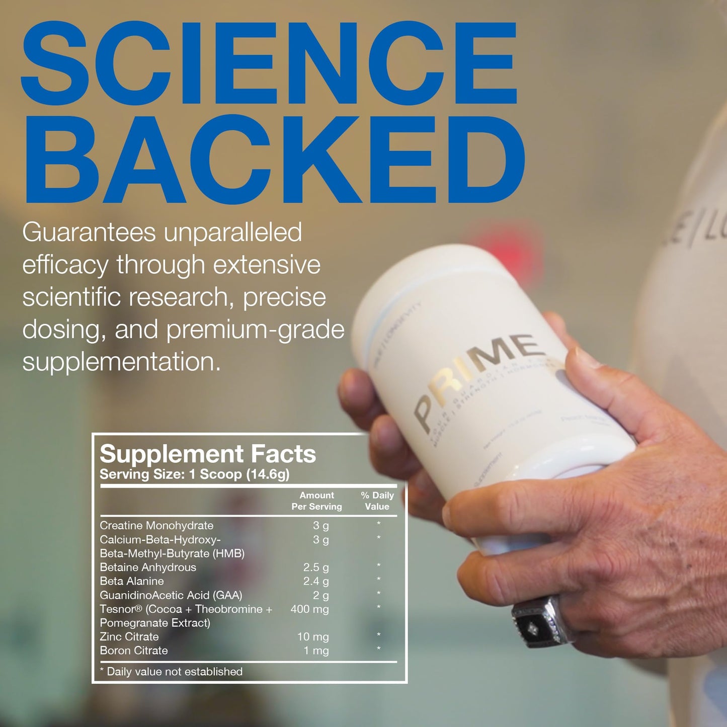 DRINK HRW Prime Men’s Health Supplement with Creatine + GAA Pro, Powder, 15.9 oz