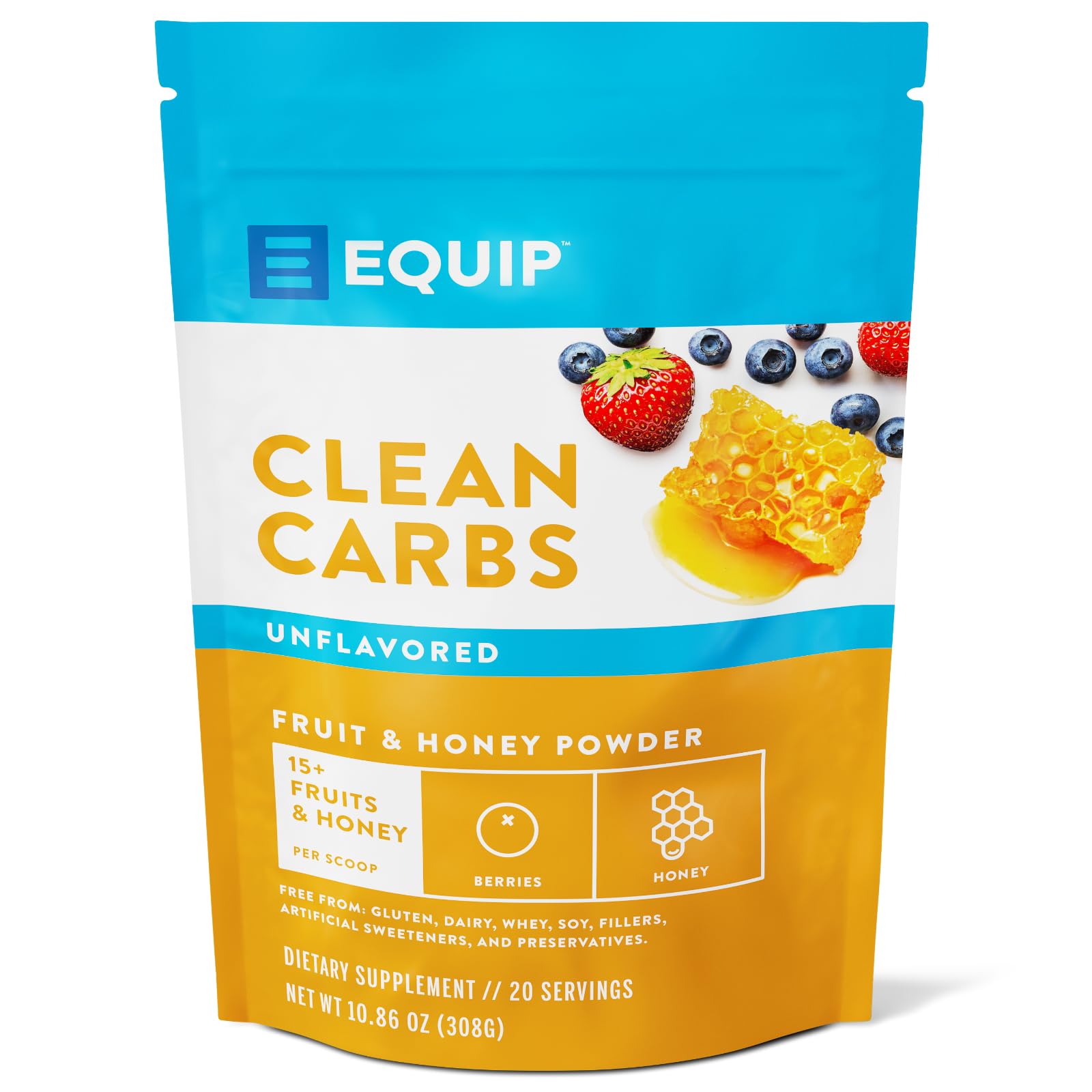 Equip Foods Clean Carbs - Sweet Potato Powder - Plant Based Pre Workout Carb Powder, Made from Dried Sweet Potatoes Vanilla Flavor 1.7