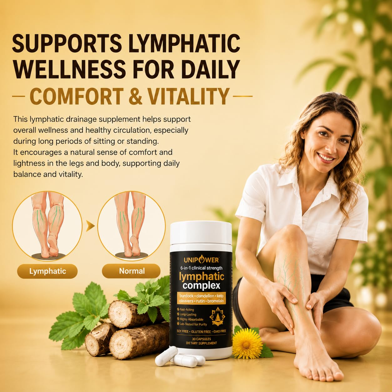 Unipower Lymphatic Drainage Capsules, 1 Count