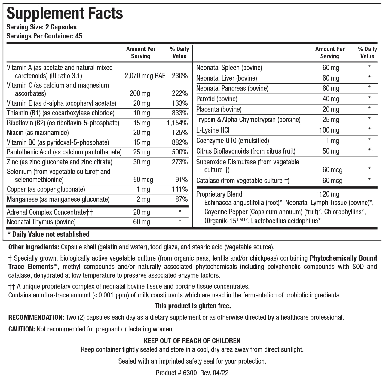 BIOTICS RESEARCH Bio Immunozyme Forte Multivitamin/Mineral 90 Capsules