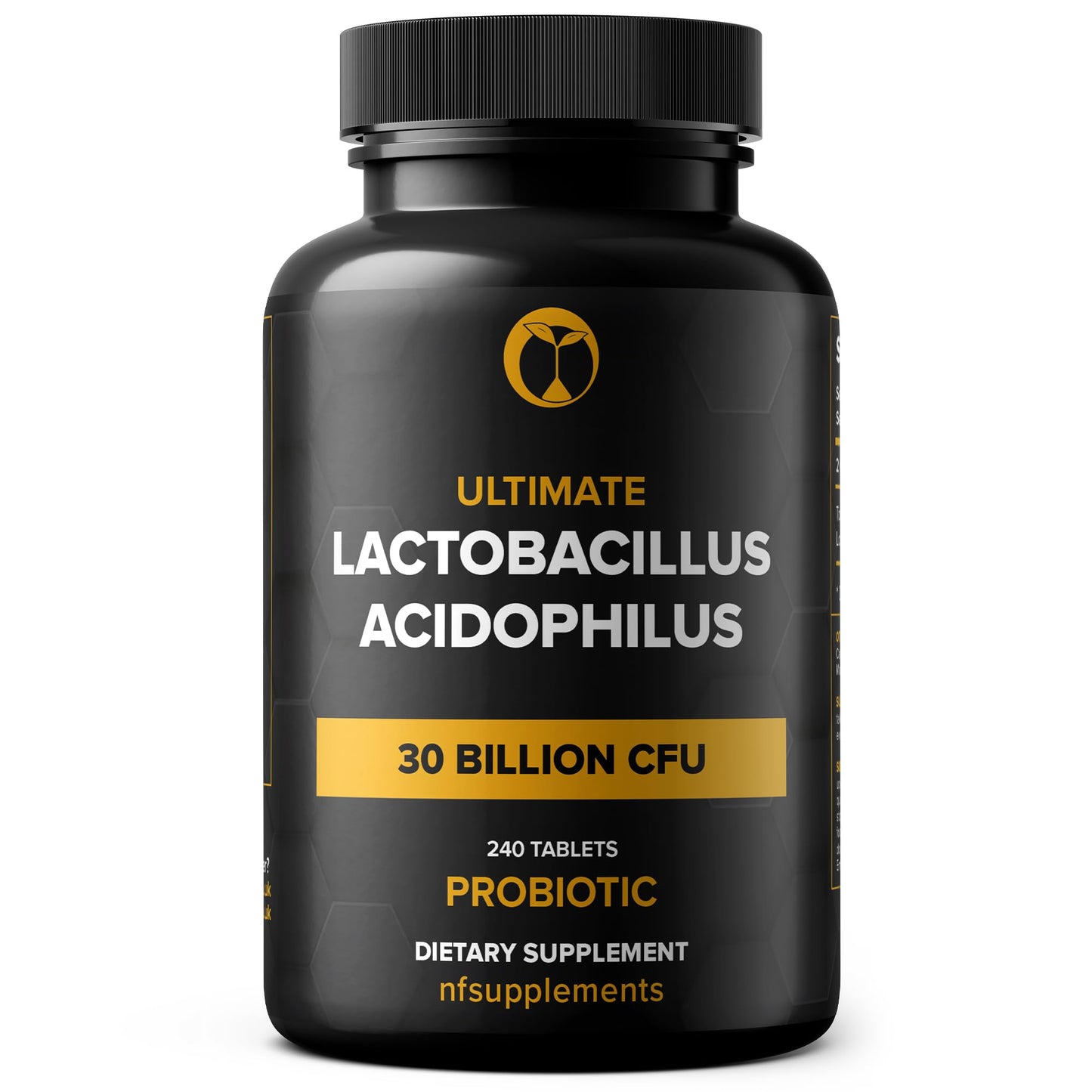Natural Foundation Supplements Lactobacillus Acidophilus Probiotic Supplement 30 Billion CFU 240 Tablets