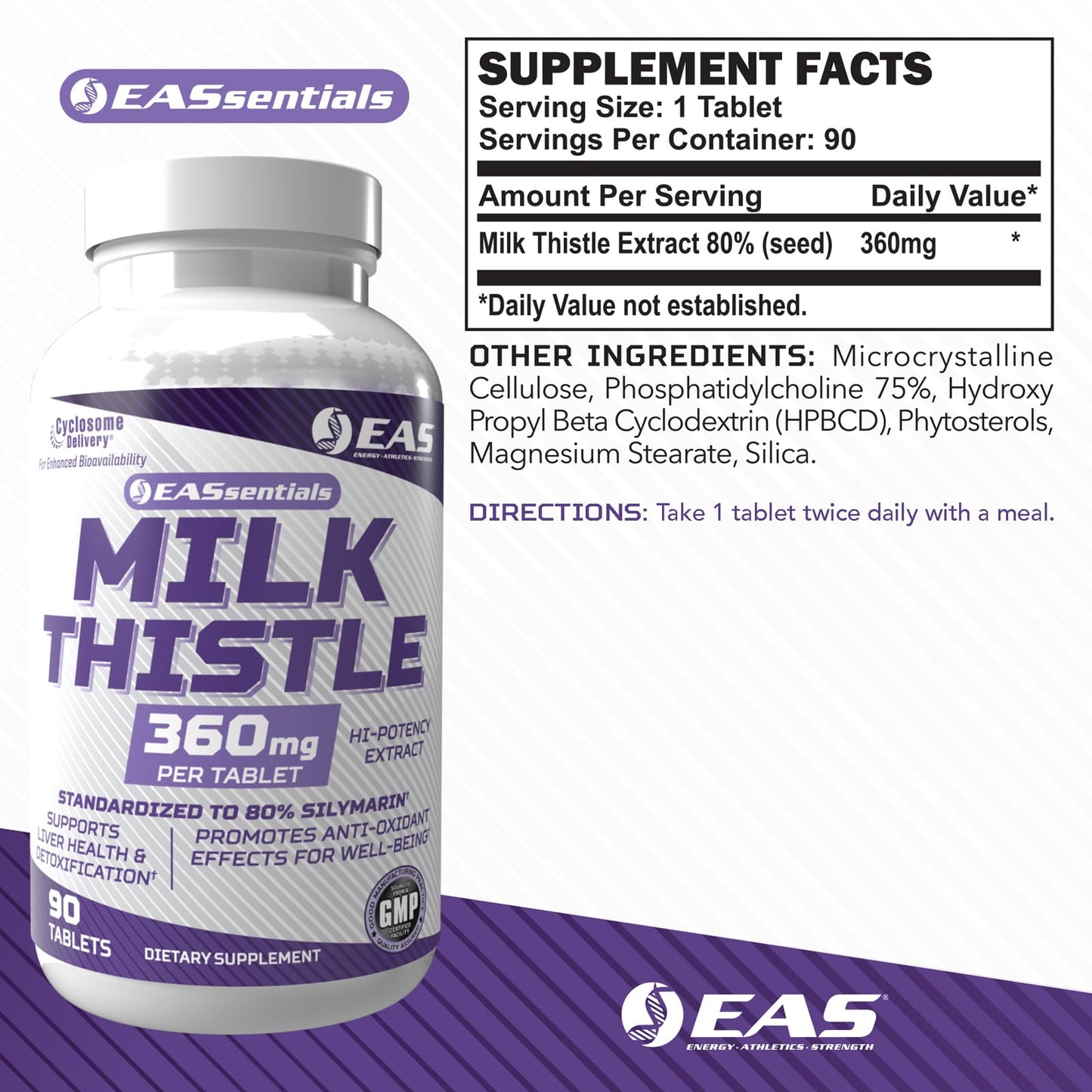 Experimental and Applied Sciences Milk Thistle 360mg Tablet 60 Count
