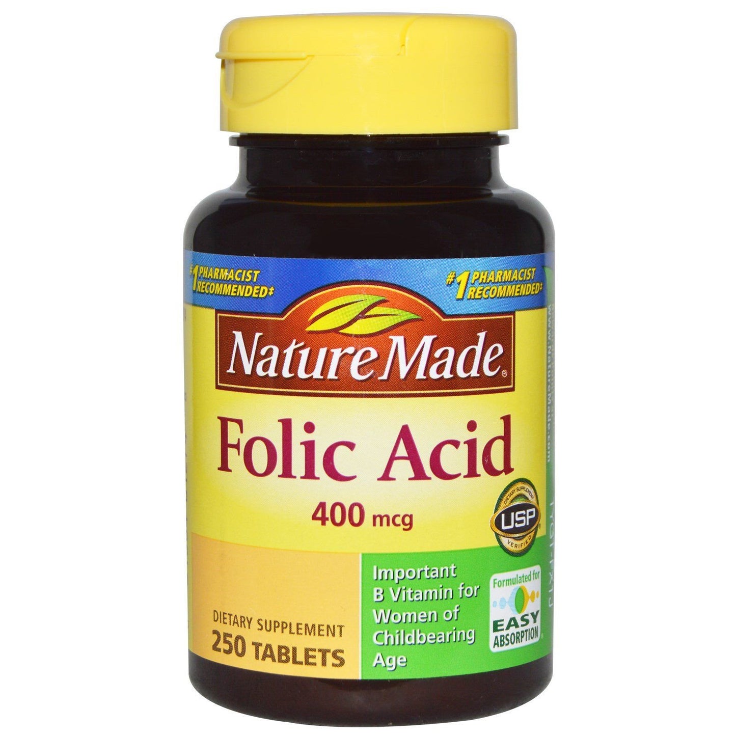 Nature Made Folic Acid 400 mcg (665 mcg DFE) Tablets, 750 Count