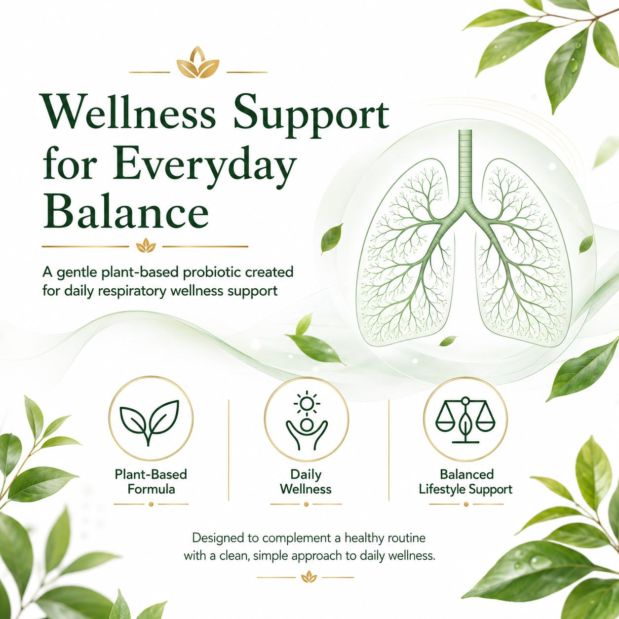 PRIDEWELL EverNatureCure Lung Support Probiotics Capsules 60 Count
