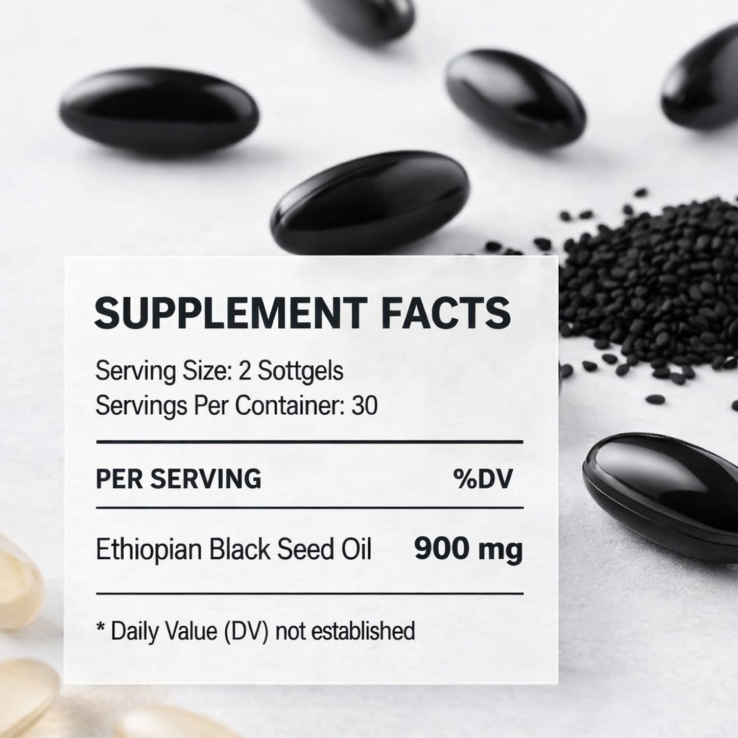 HEQIFU Ethiopian Black Seed Oil Softgel 60 Count