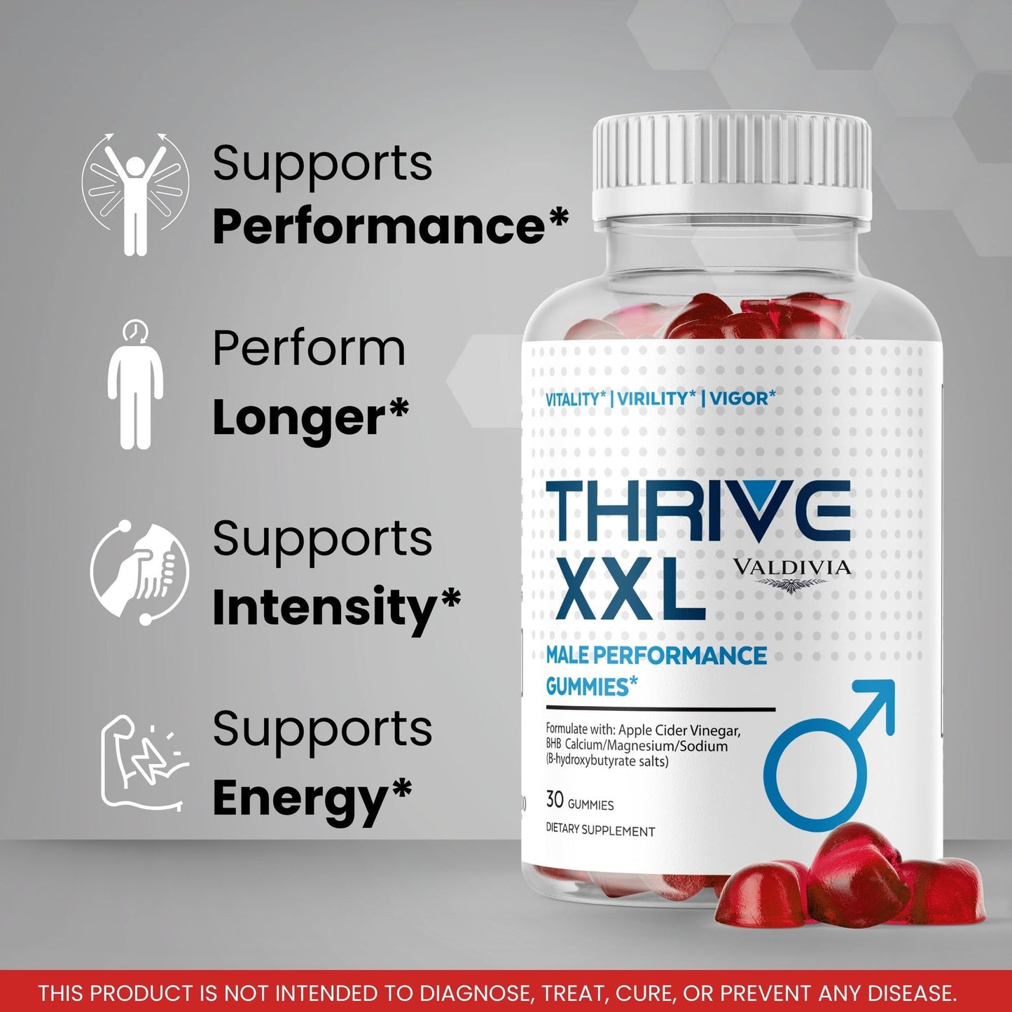 Valdivia Thrive XXL Gummies, 30 Count