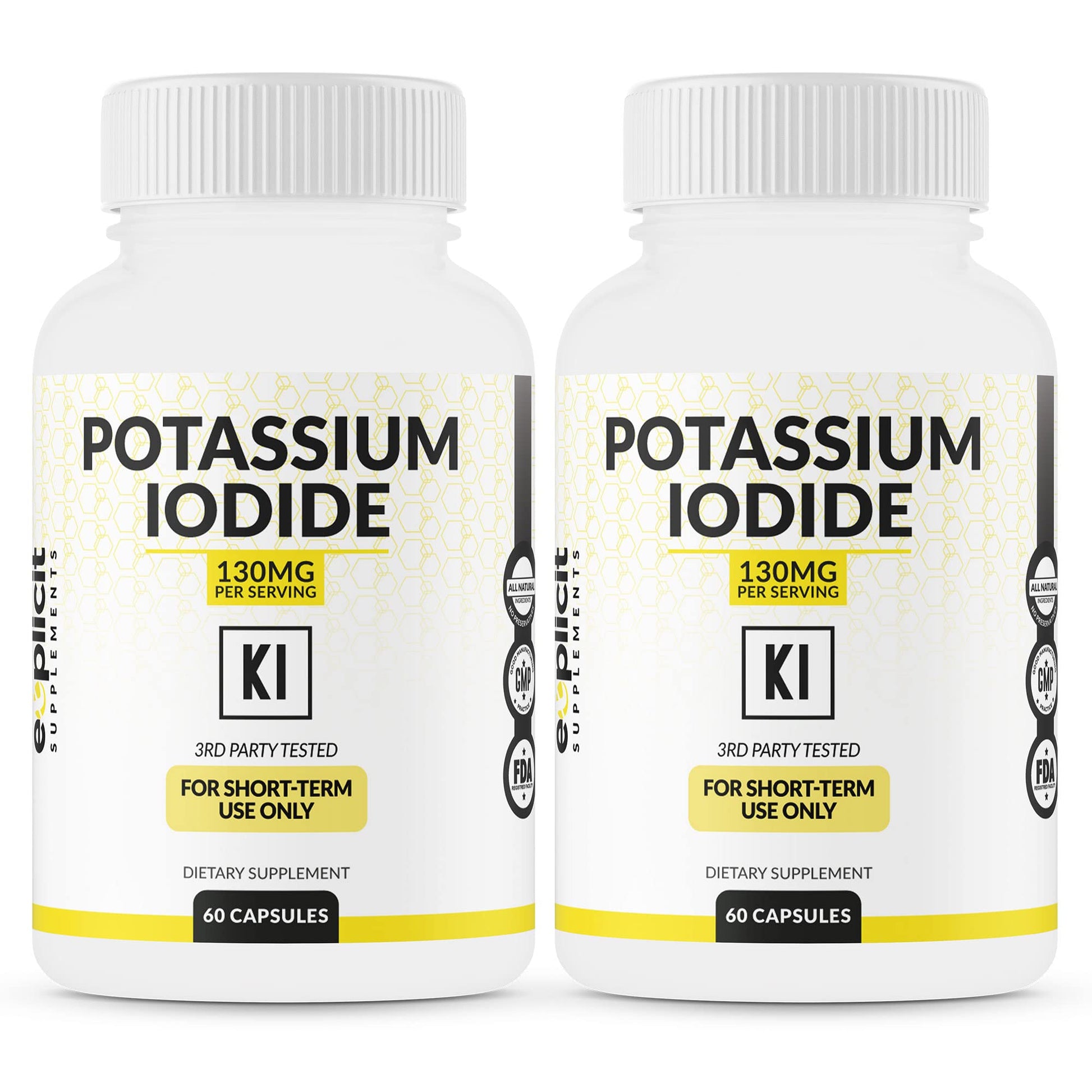 eXplicit Supplements Potassium Iodide 130 mg Capsules - 120 Capsules