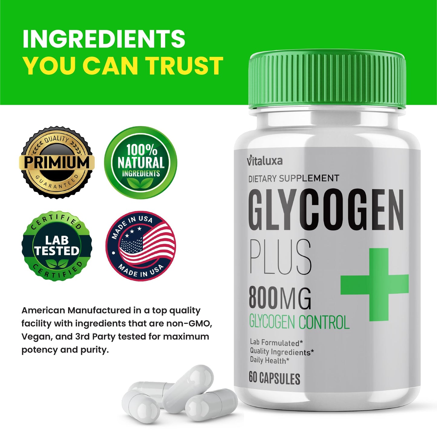 Vitaluxa Glycogen Plus 800mg Formula Capsule, 60 Capsules