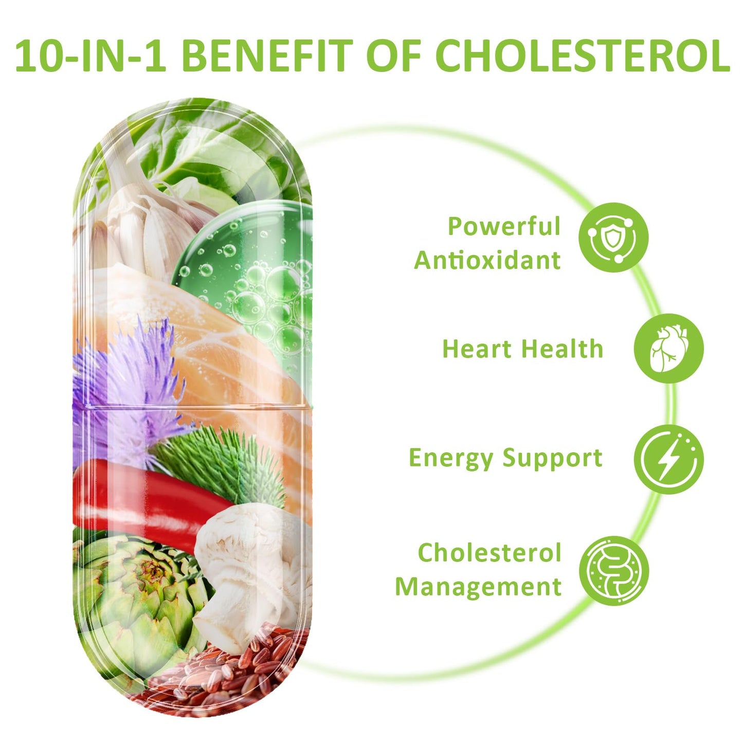 KUAFLY Cholesterol Lowering Supplements & Heart Support with Plant Sterols, Niacin, Red Yeast Rice, 180 Capsules