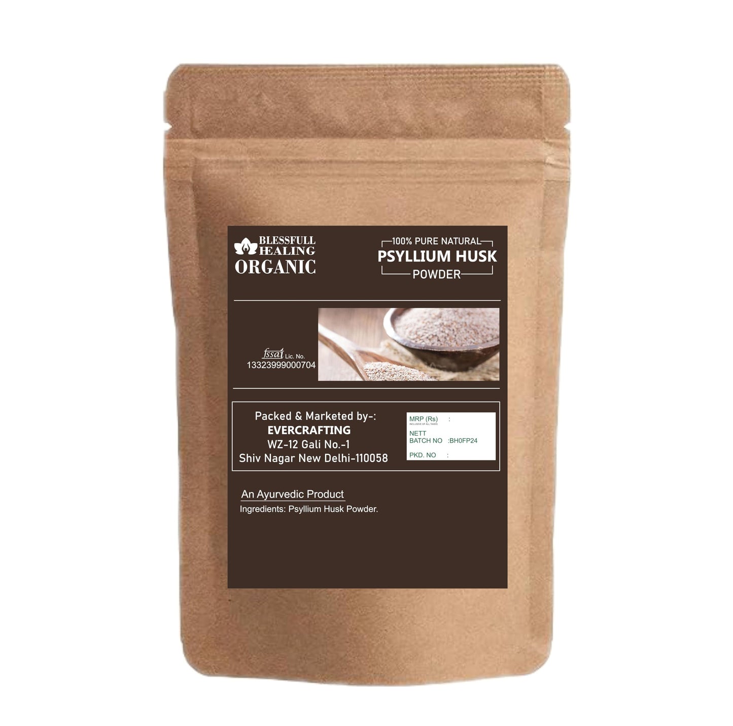 Blessfull Healing Organic Psyllium Husk Powder, 100 Gram
