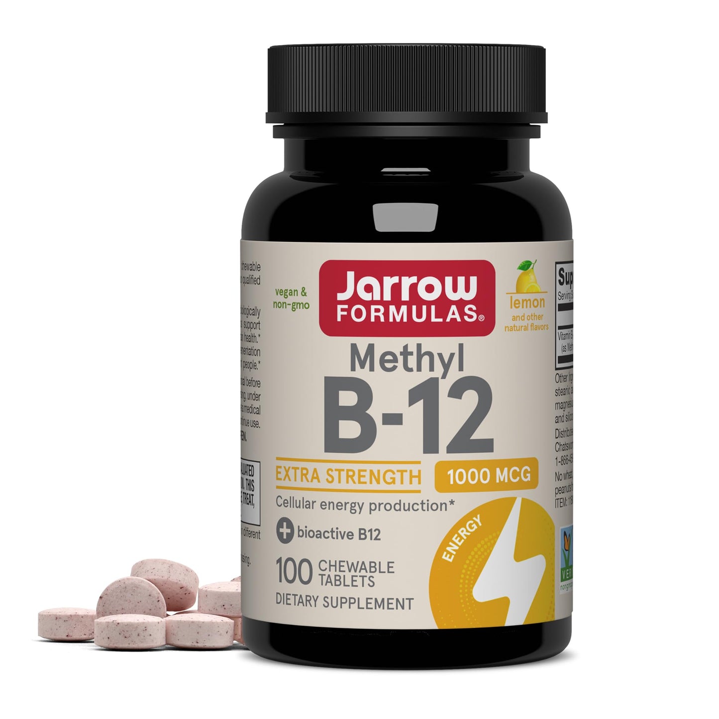Jarrow Formulas Methyl Vitamin B-12 1000 mcg Chewable, 100 Tablets