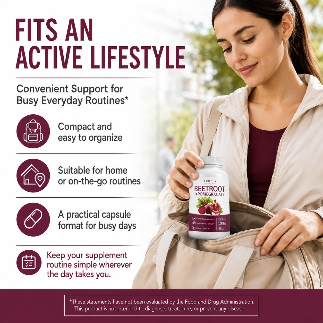 clnse Purely Nutrient Beetroot + Pomegranate 60 Capsules