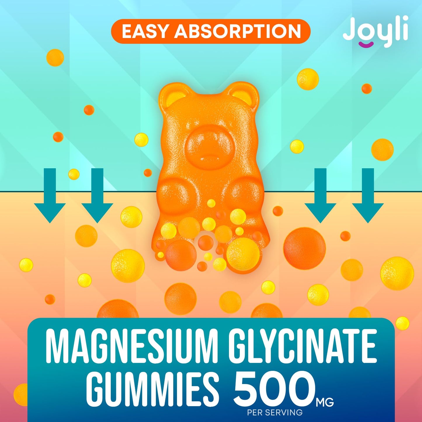 JOYLI Nutrition Magnesium Glycinate Gummies 500mg, 60 Count