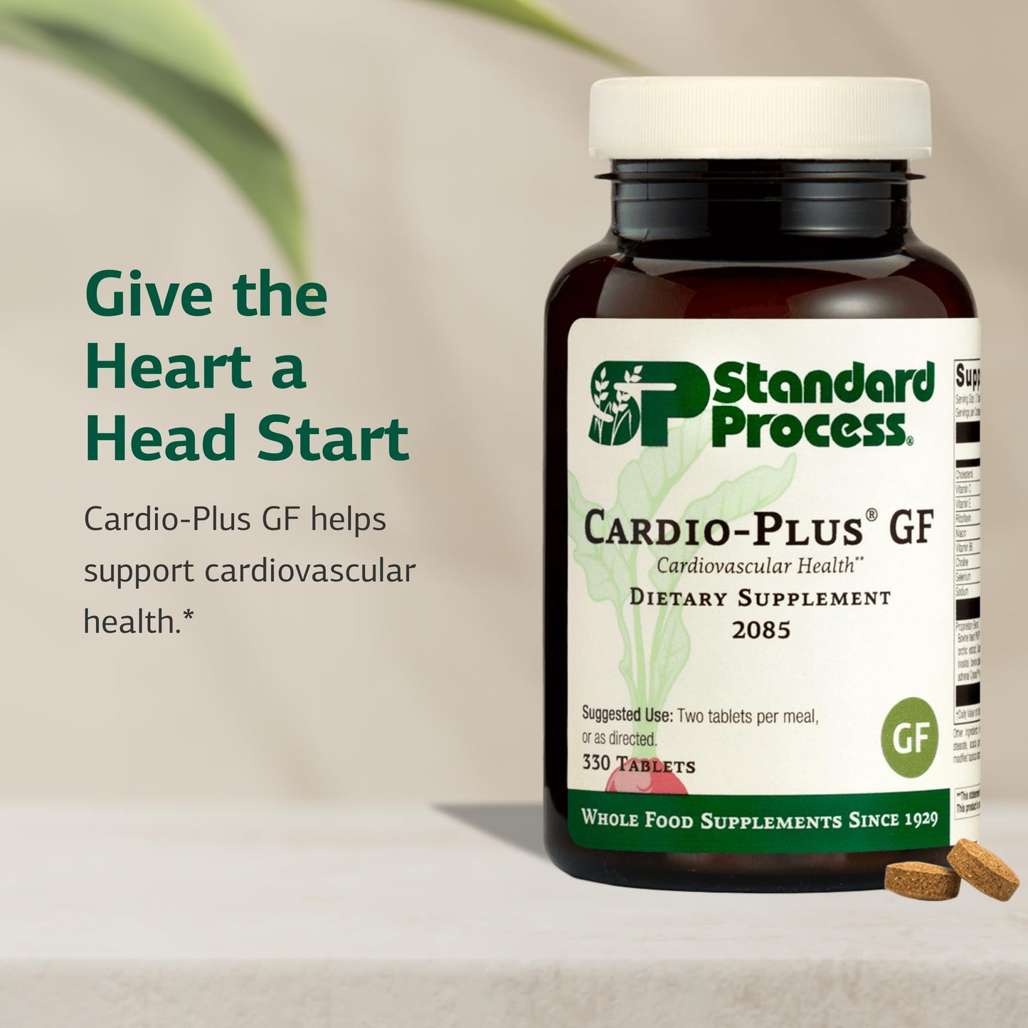 Standard Process Inc. Cardio-Plus GF, Heart Health & Circulation Tablets, 330