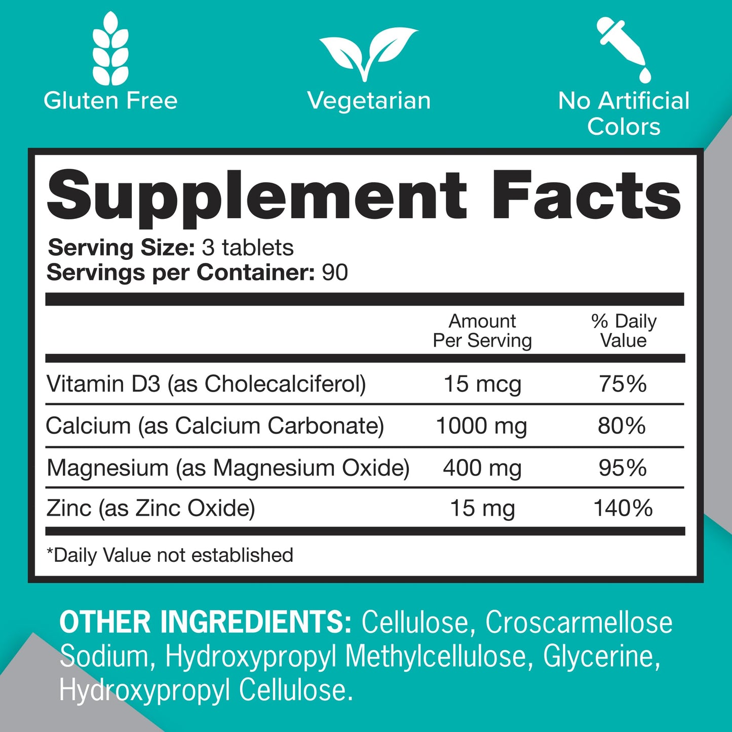 Qunol Calcium 3 in 1 Tablets with Calcium, Magnesium & Zinc for Immune Support, Bone, Nerve, and Muscle Health Supplement, 270 Tablets