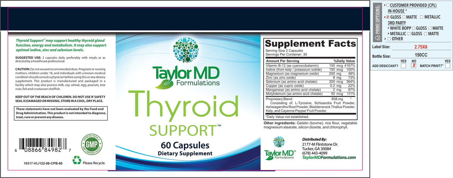 Taylor MD Thyroid Supplement Rx Capsule 60 Capsules
