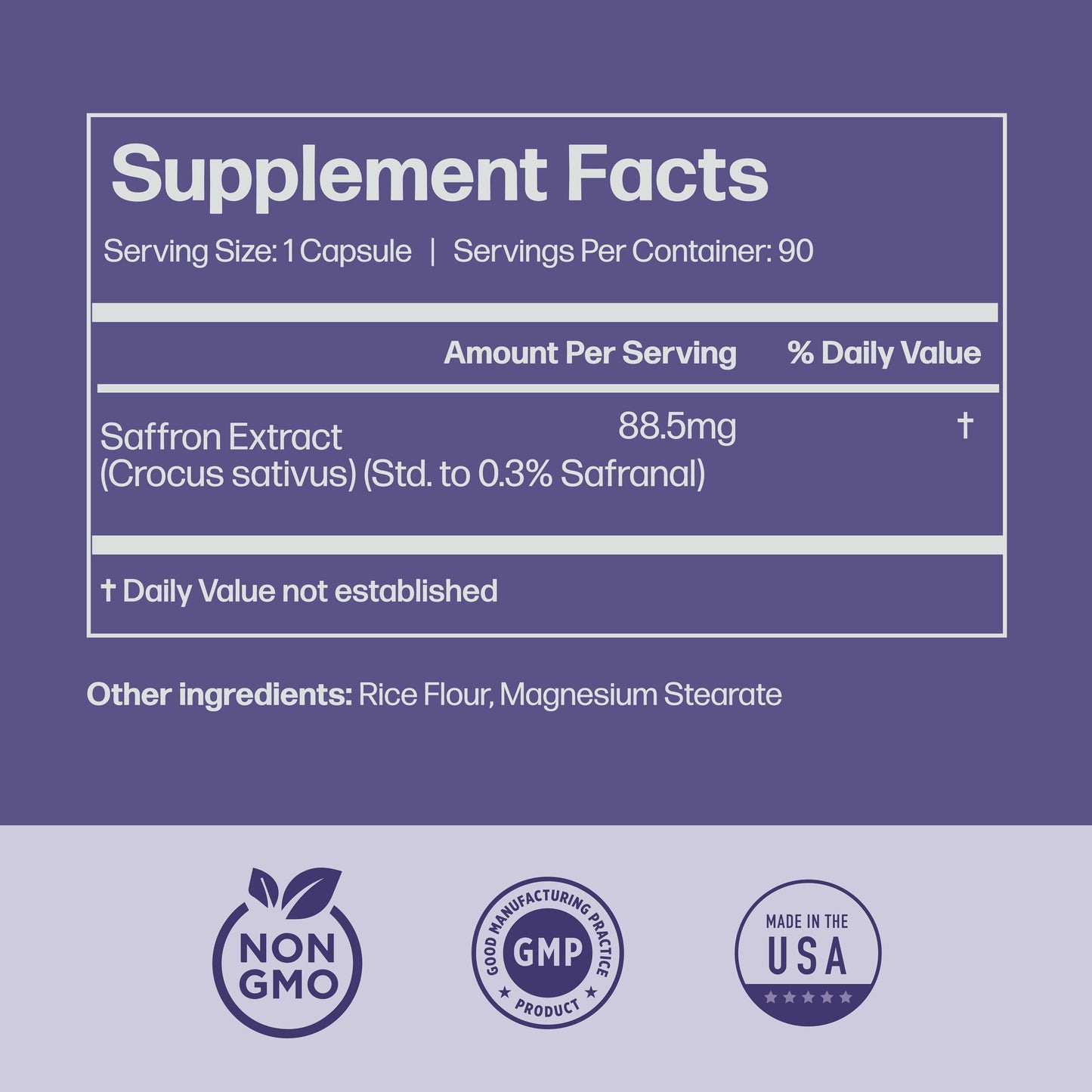 Ultra6 Nutrition Pure Saffron Extract Appetite Suppressant Capsule 90 Count