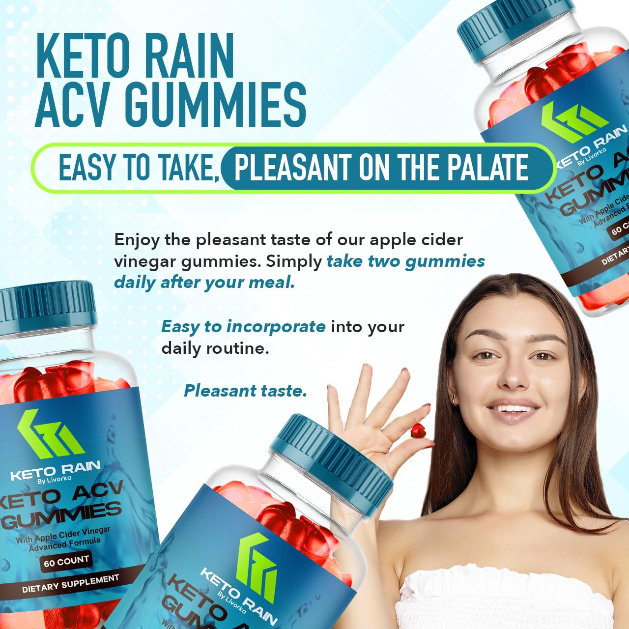 LIVORKA Keto Rain Advanced ACV Gummies, 120 Gummies