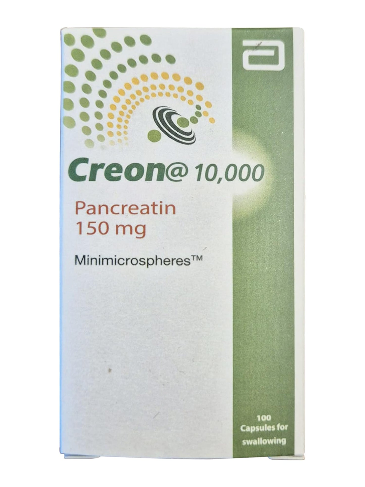 UPAX Creon 10,000 Pancreatin 150mg Digestive Enzyme Supplement with Lipase, Protease & Amylase Capsule, 100 Count