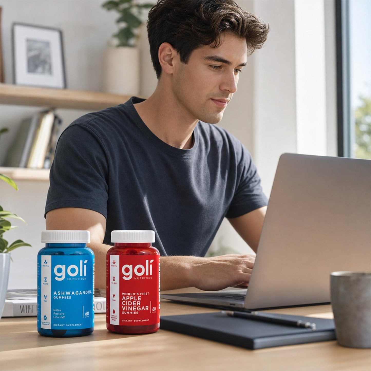 Goli Power Wellness Duo for Stress & Wellness Support – Apple Cider Vinegar & Ashwagandha Gummies with Vitamin B12 & Vitamin D, 120 Gummies