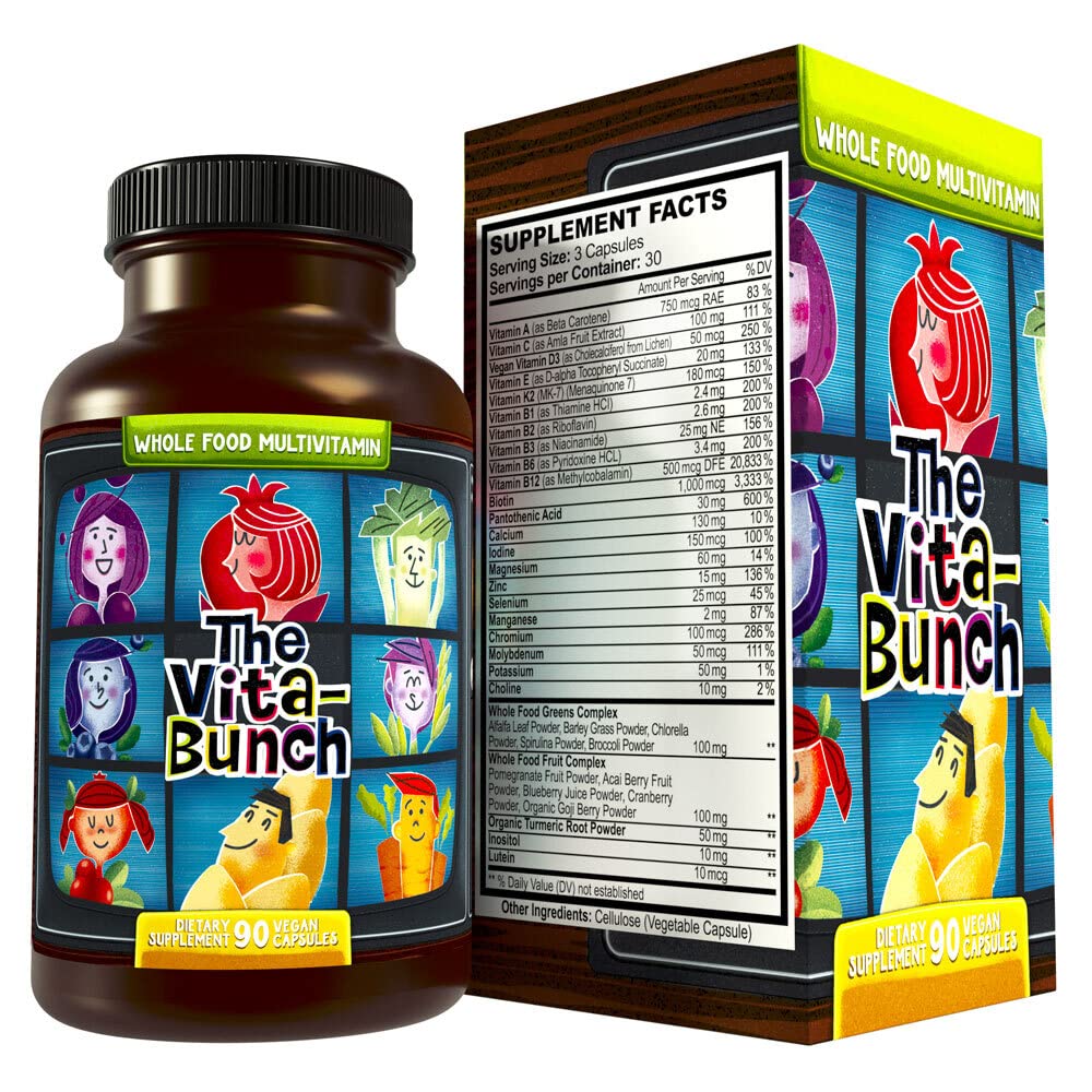 Hippie Farms Whole Food Multivitamin Fruit & Super Greens All-in-one Vitamin Complex, 90 Vegan Capsules