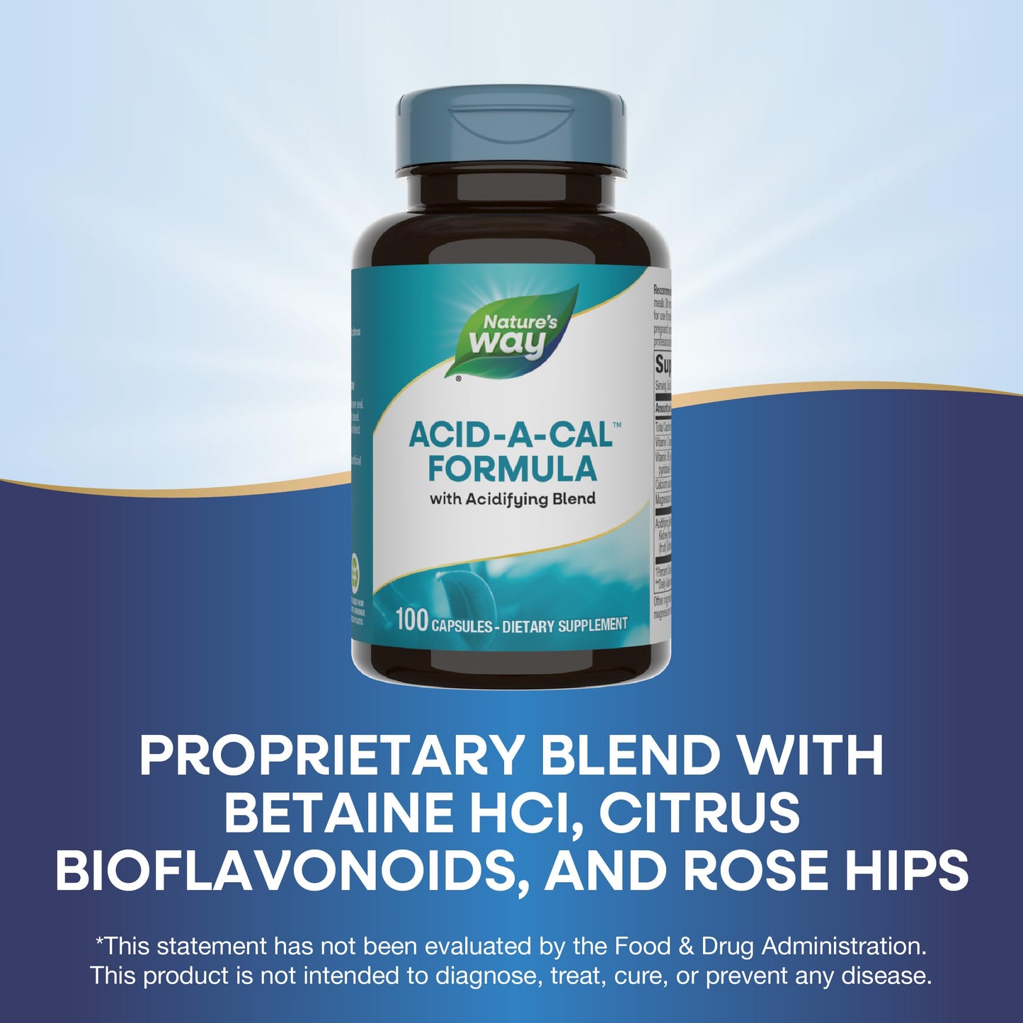 Nature's Way Acid-A-Cal Acidifying Blend Capsules, 100