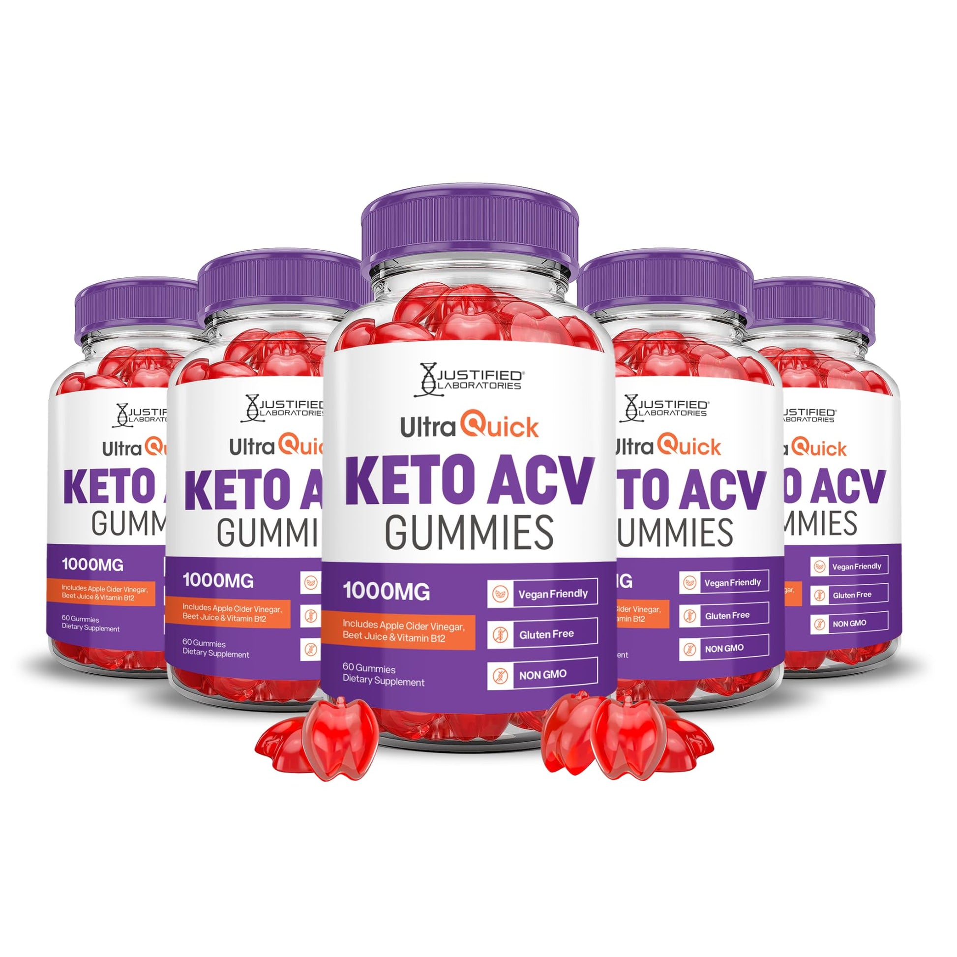 Justified Laboratories Ultra Quick Keto ACV Gummies 1000 mg, 300 Count