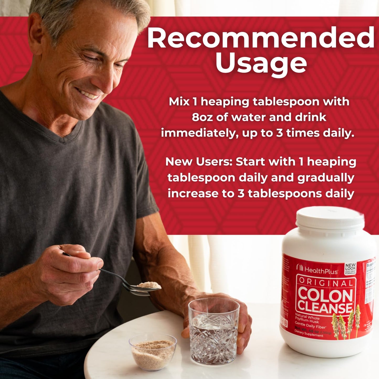 Health Plus Colon Cleanse Digestive Support Powder 48 Ounces