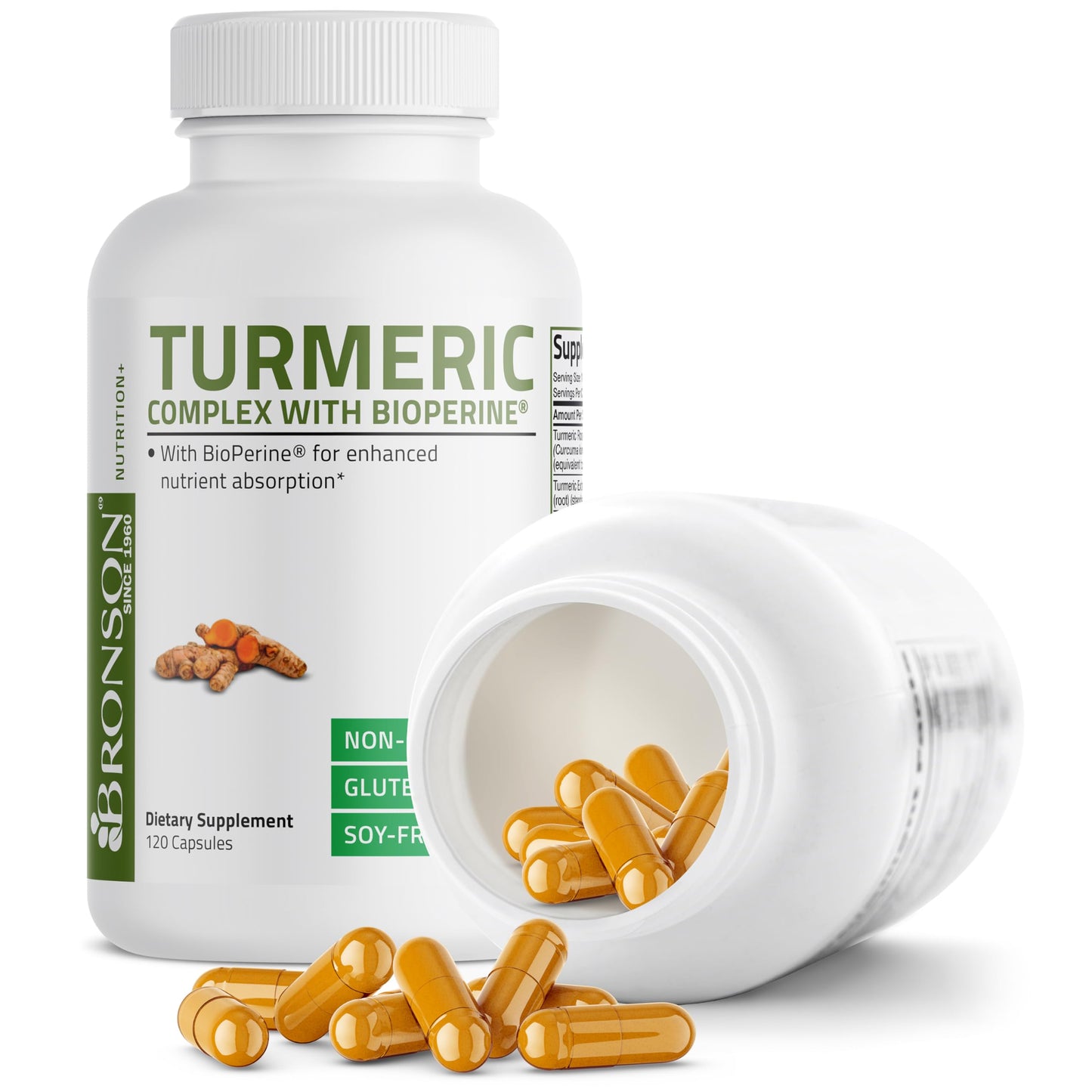 Bronson Turmeric Curcumin with BioPerine for Joint Support 120 Capsules