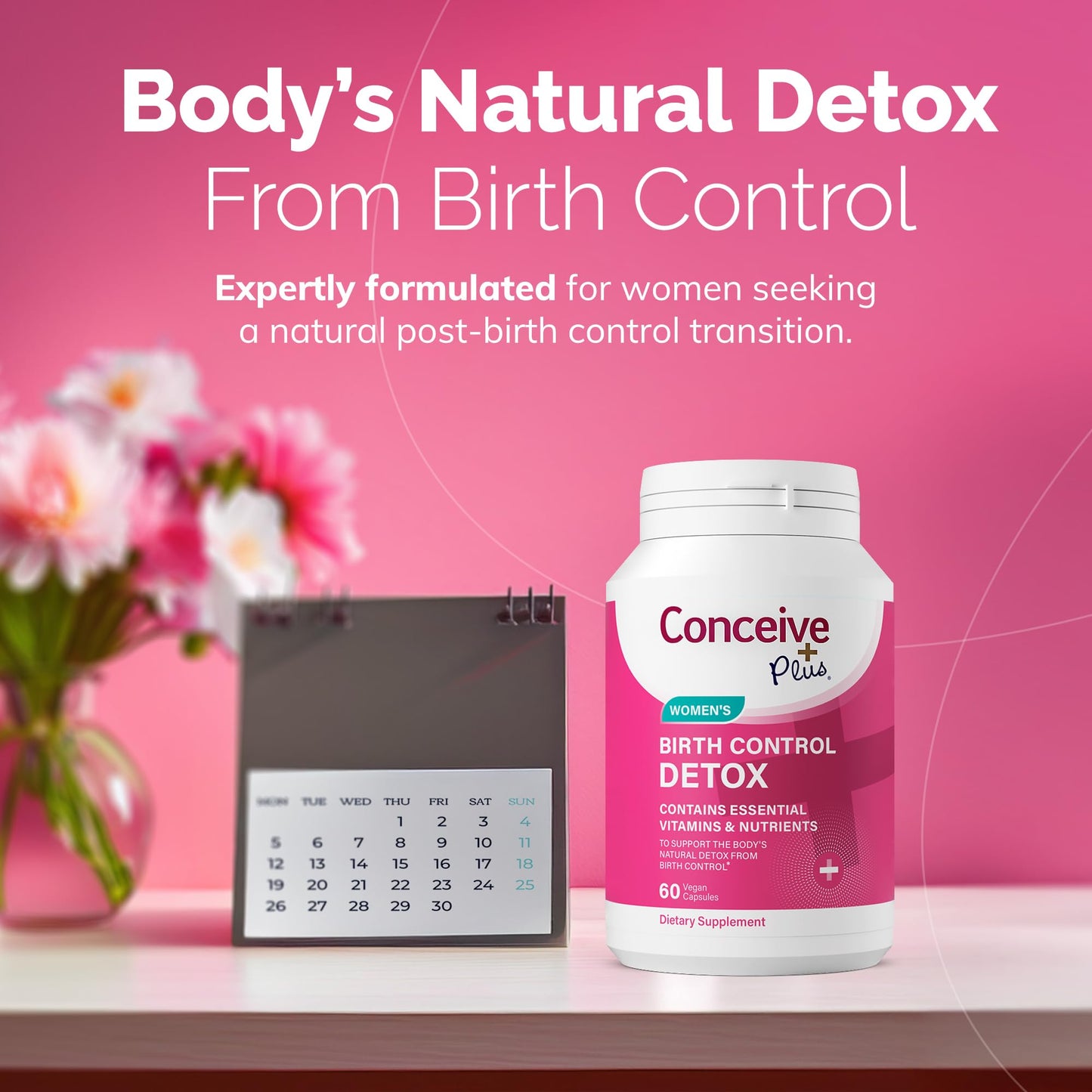 Conceive Plus Fertility Detox After Birth Control Prenatal Vitamins for Women Trying to Conceive, 60 Capsules