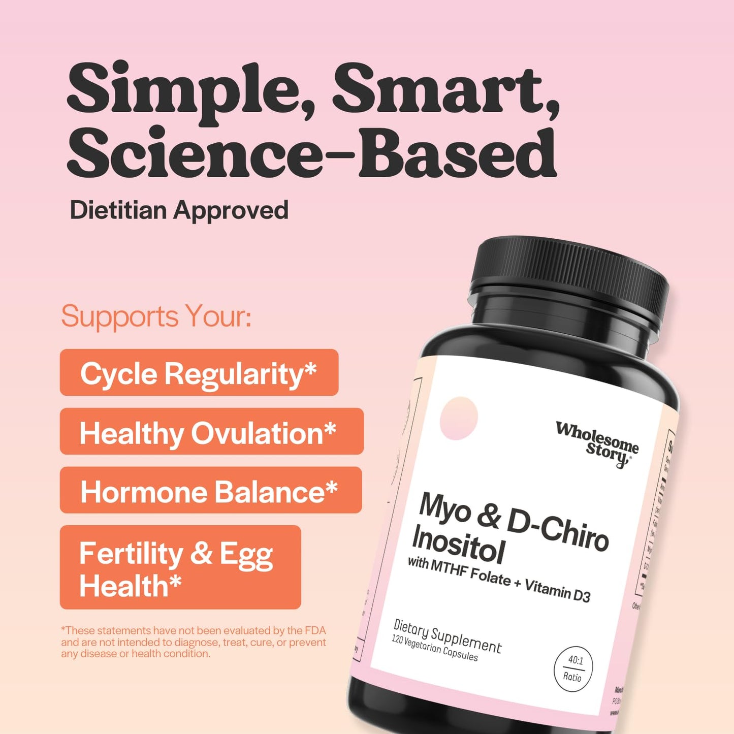 Wholesome Story Spearmint + Myo-Inositol & D-Chiro Inositol, MTHF & Vitamin D3 Powder 120