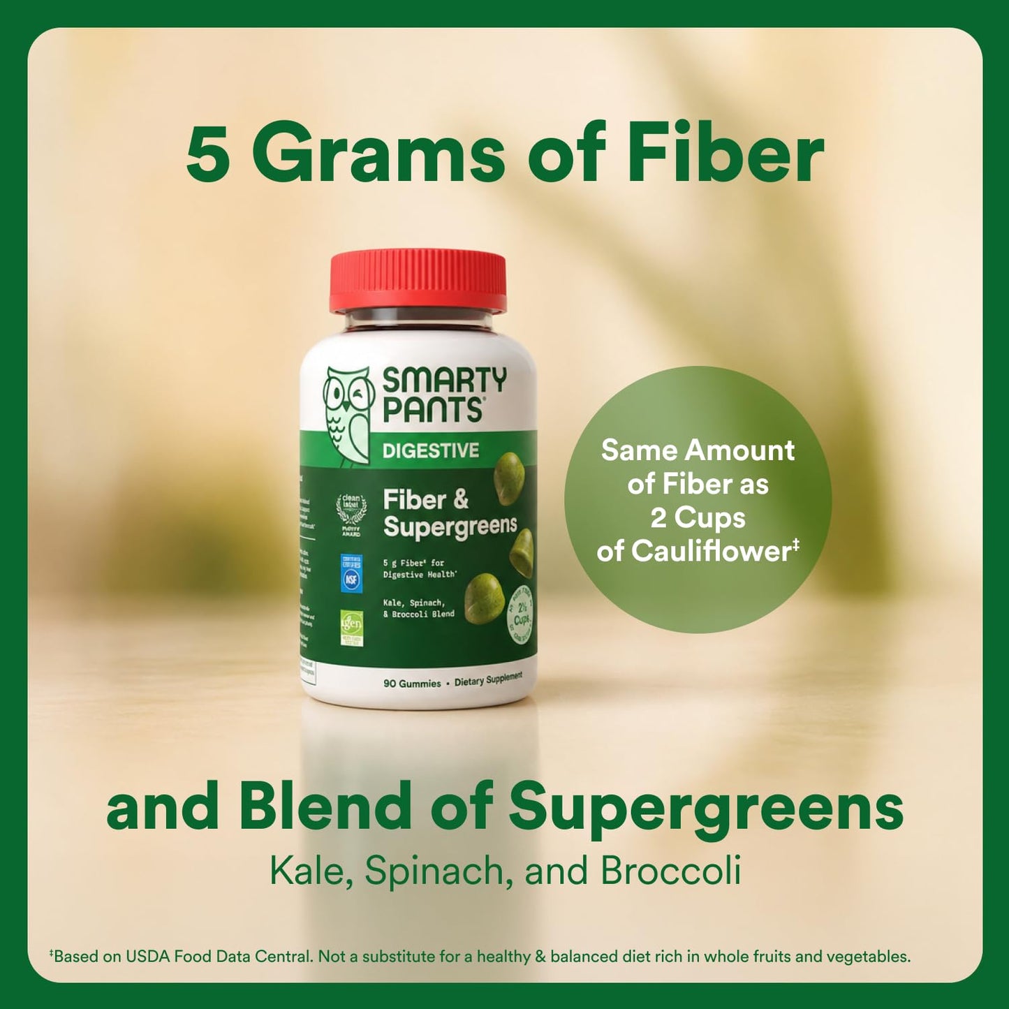SmartyPants Fiber & Super Greens Gummies 90 Count