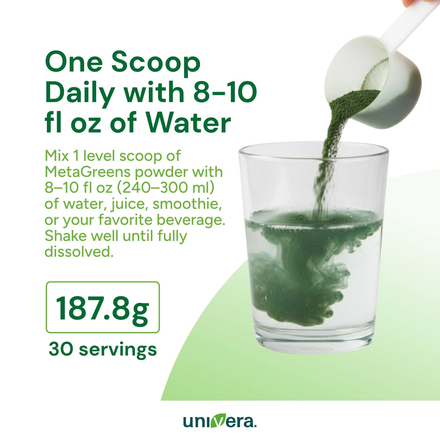 Univera Metagreens Green Superfoods Blend Powder 6.62 oz